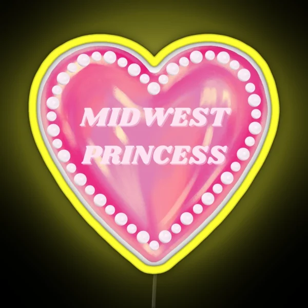 Midwest Princess Pink Heart With Pearls Chappell Roan RGB Neon Sign