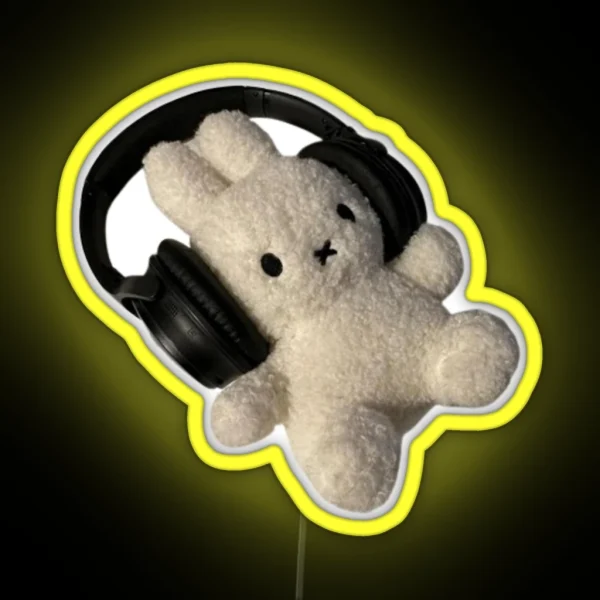 Miffy Bunny With Headphone Led RGB Neon Sign