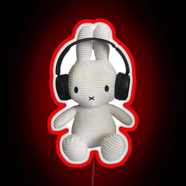 Miffy Bunny With Headphones RGB Neon Sign