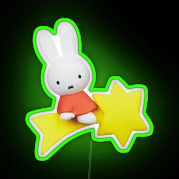 Miffy On A Shooting Star RGB Neon Sign