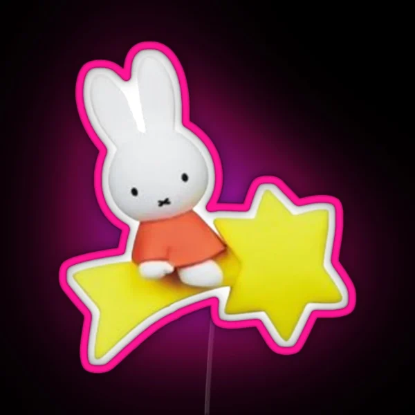 Miffy On A Shooting Star RGB Neon Sign