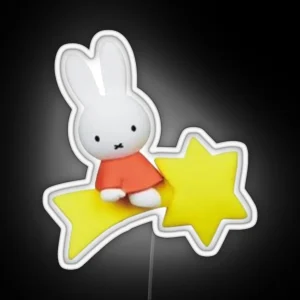 Miffy On A Shooting Star RGB Neon Sign