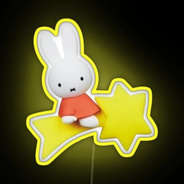 Miffy On A Shooting Star RGB Neon Sign