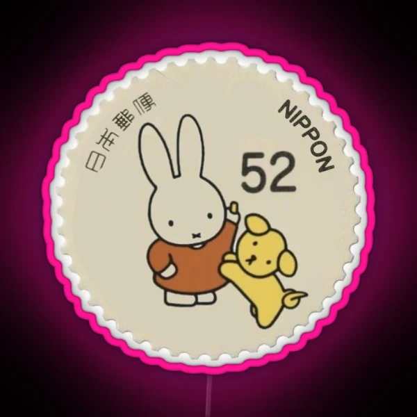 Miffy Stamp RGB Neon Sign