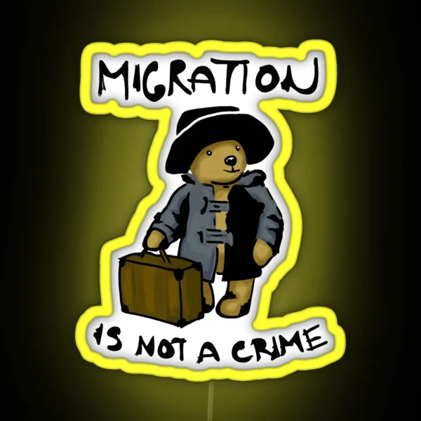 Migration Is Not A Crime RGB Neon Sign