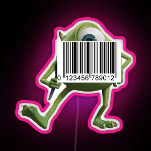 Mike Wazowski Barcode Monsters Inc RGB Neon Sign