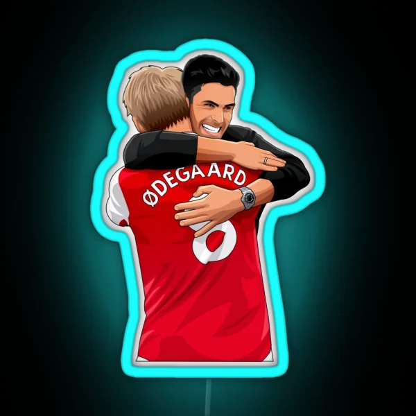 Mikel Arteta And Martin Odegaard Arsenal RGB Neon Sign