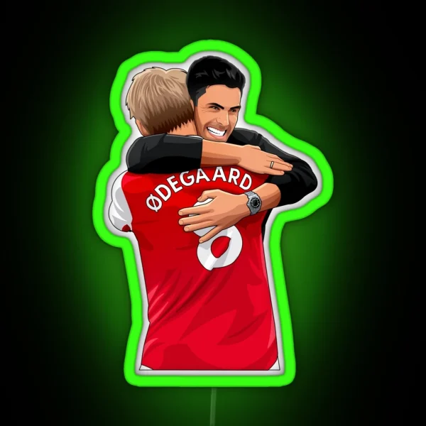 Mikel Arteta And Martin Odegaard Arsenal RGB Neon Sign
