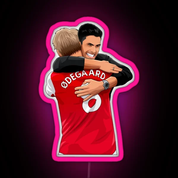 Mikel Arteta And Martin Odegaard Arsenal RGB Neon Sign