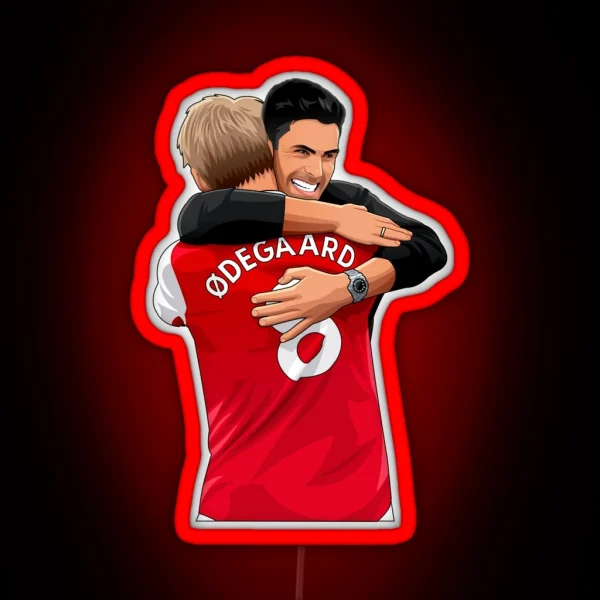 Mikel Arteta And Martin Odegaard Arsenal RGB Neon Sign