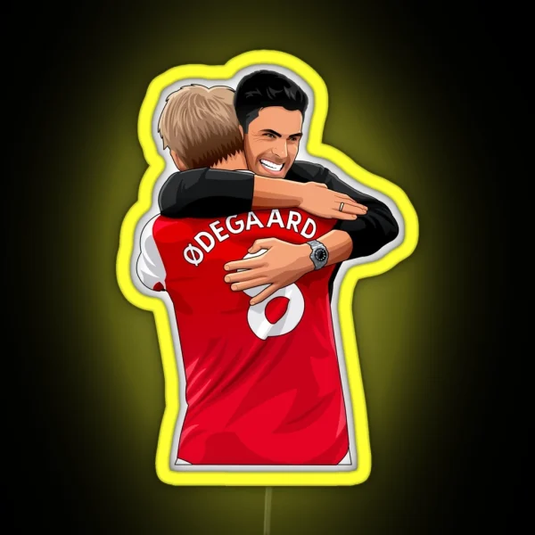 Mikel Arteta And Martin Odegaard Arsenal RGB Neon Sign