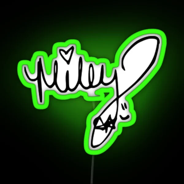 Miley Cyrus Autograph RGB Neon Sign