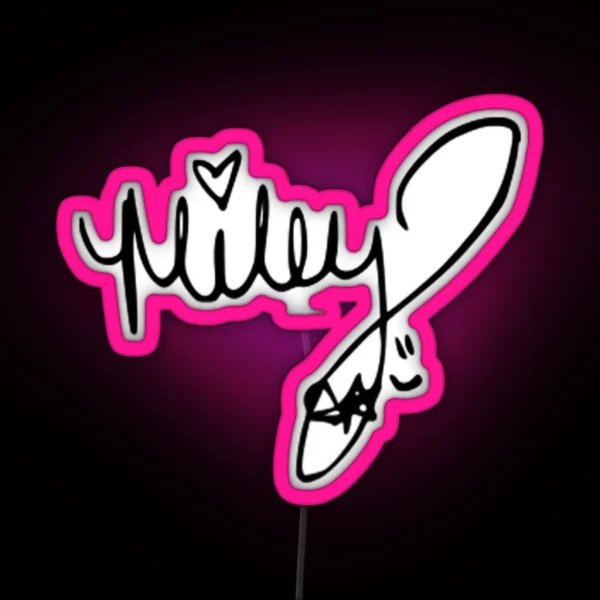 Miley Cyrus Autograph RGB Neon Sign