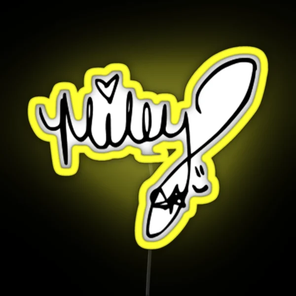 Miley Cyrus Autograph RGB Neon Sign