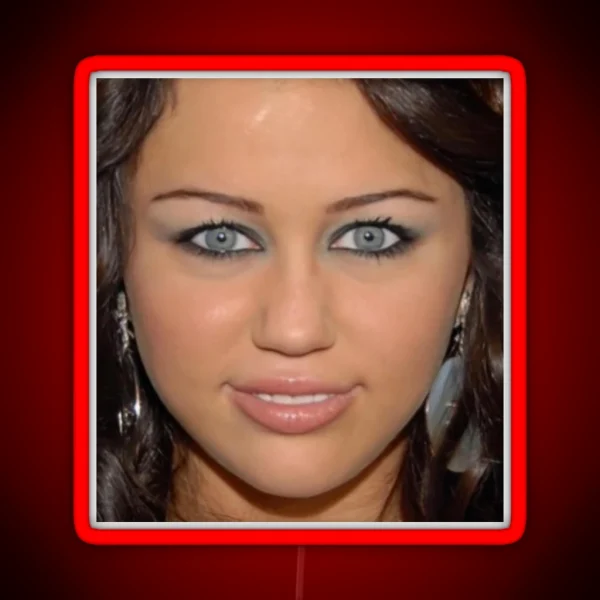 Miley Cyrus Meme Eyes RGB Neon Sign