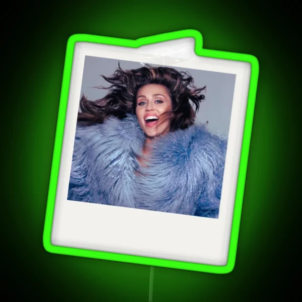 Miley Fluffy Blue Coat Instant Photo RGB Neon Sign
