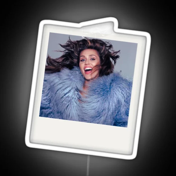 Miley Fluffy Blue Coat Instant Photo RGB Neon Sign
