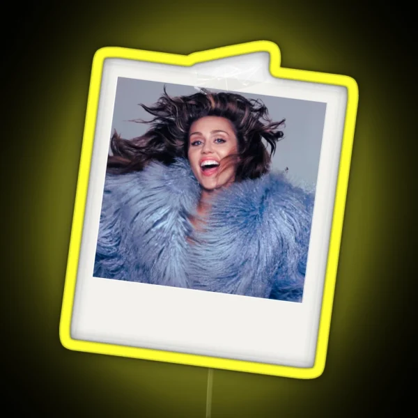 Miley Fluffy Blue Coat Instant Photo RGB Neon Sign