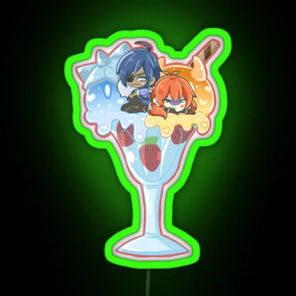 Milk Cream And Strawberry RGB Neon Sign
