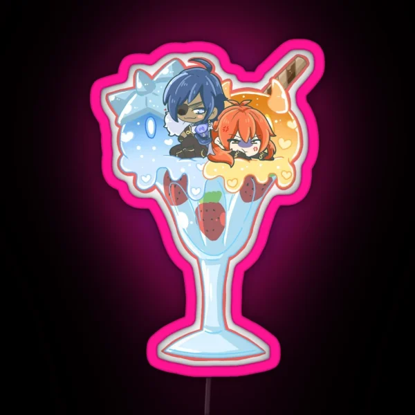 Milk Cream And Strawberry RGB Neon Sign