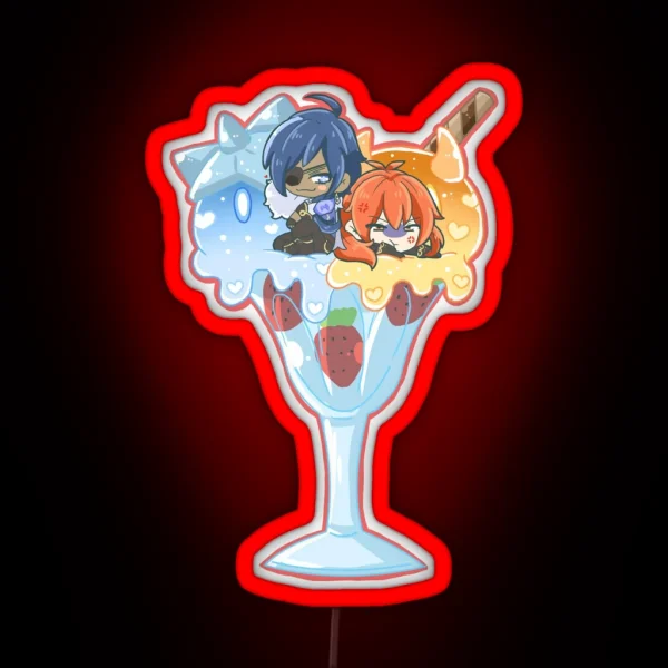 Milk Cream And Strawberry RGB Neon Sign