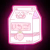 Color-Changing RGB LED Neon Sign with Milk-Inspired Design Artwork Display