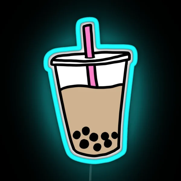 Milk Tea With Boba RGB Neon Sign