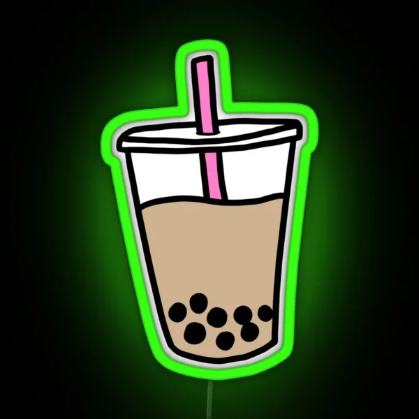 Milk Tea With Boba RGB Neon Sign