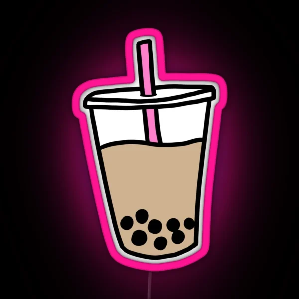Milk Tea With Boba RGB Neon Sign