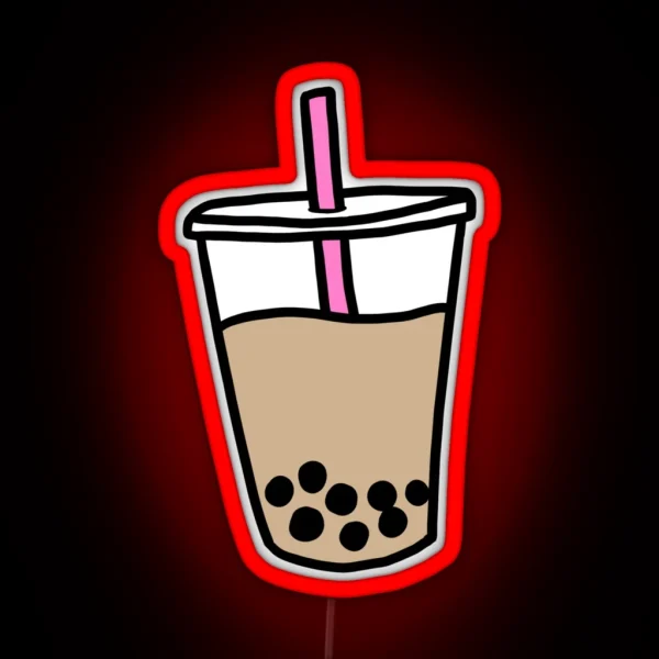 Milk Tea With Boba RGB Neon Sign