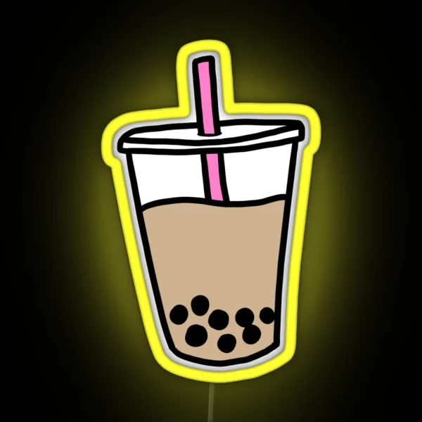 Milk Tea With Boba RGB Neon Sign