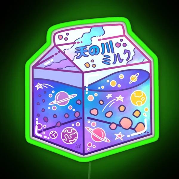 Milky Way Milk Carton RGB Neon Sign