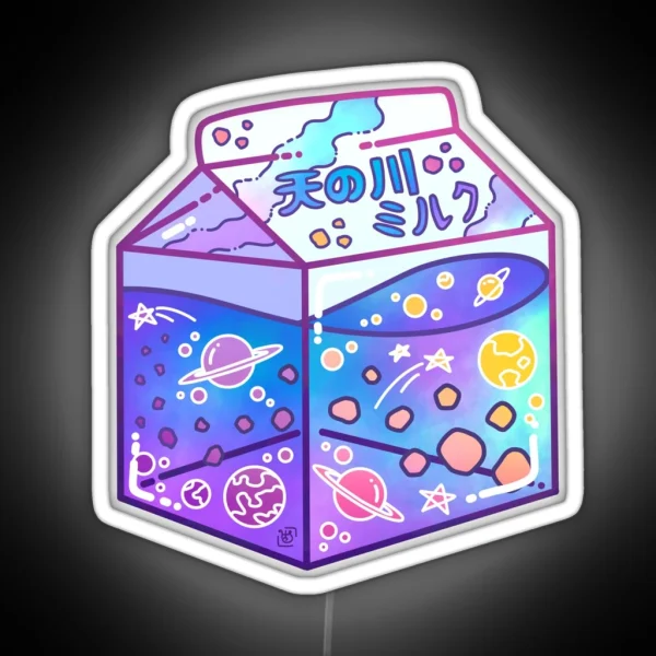 Milky Way Milk Carton RGB Neon Sign