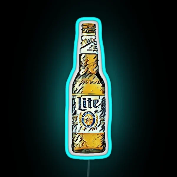 Miller Lite Beer Pixel Art RGB Neon Sign