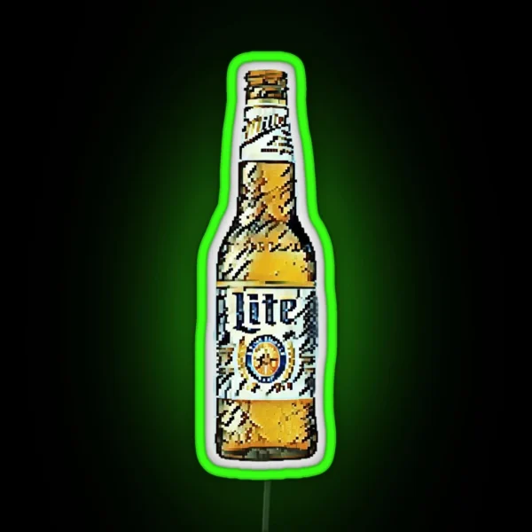 Miller Lite Beer Pixel Art RGB Neon Sign