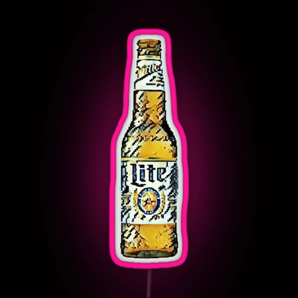 Miller Lite Beer Pixel Art RGB Neon Sign