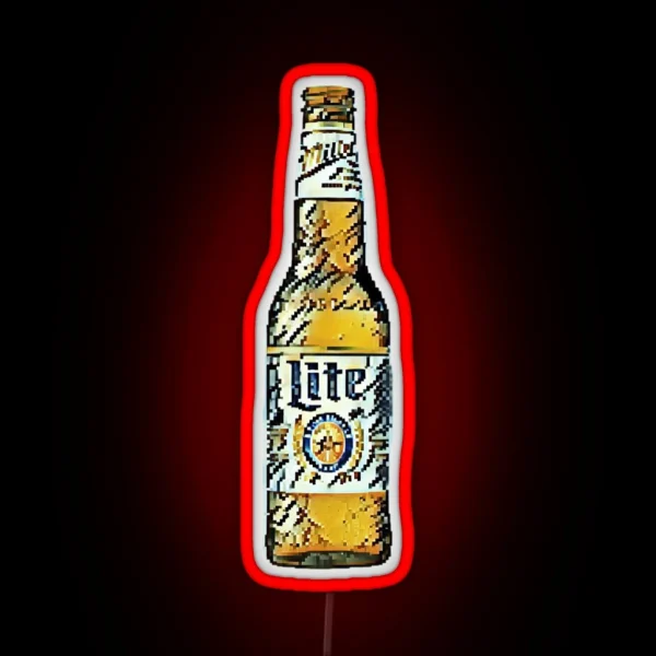 Miller Lite Beer Pixel Art RGB Neon Sign