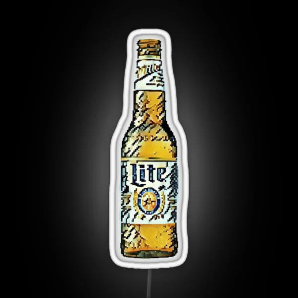 Miller Lite Beer Pixel Art RGB Neon Sign
