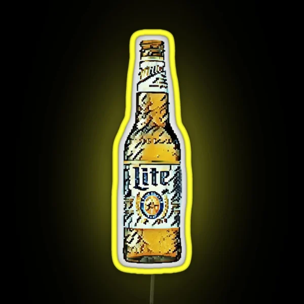 Miller Lite Beer Pixel Art RGB Neon Sign