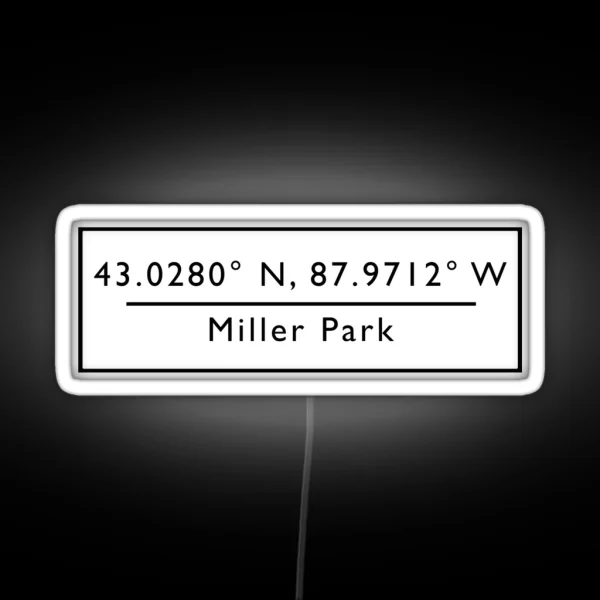 Miller Park Coordinates RGB Neon Sign