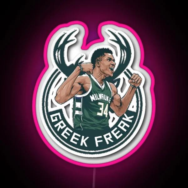 Milwaukee 34 Bucks Greed Freak RGB Neon Sign