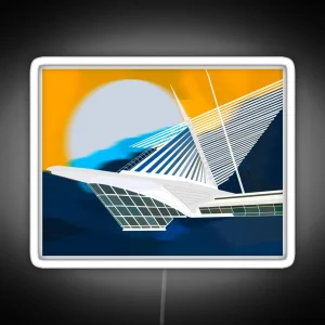 Milwaukee Art Museum Lakefront Digital Painting RGB Neon Sign