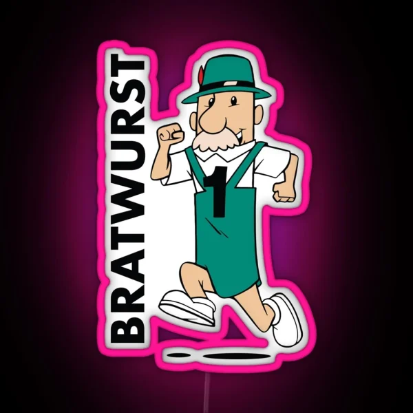 Milwaukee Bratwurst Sausage Racer RGB Neon Sign