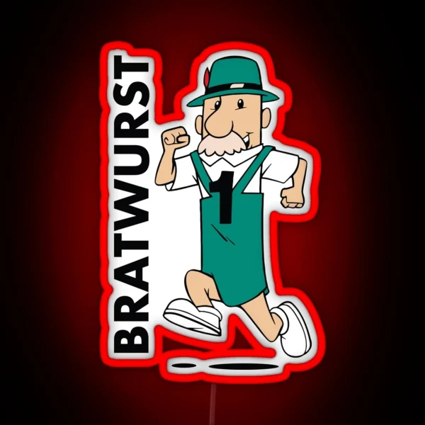 Milwaukee Bratwurst Sausage Racer RGB Neon Sign