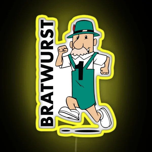 Milwaukee Bratwurst Sausage Racer RGB Neon Sign