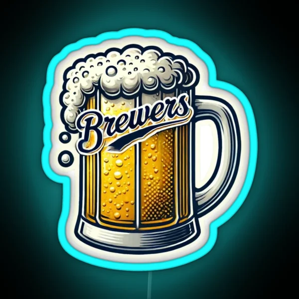 Milwaukee Brewers Mug RGB Neon Sign