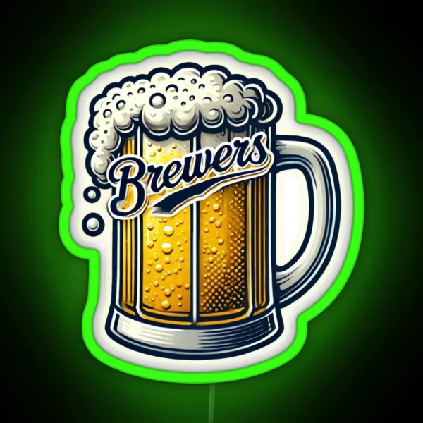 Milwaukee Brewers Mug RGB Neon Sign