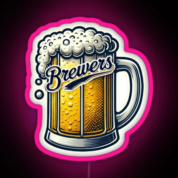 Milwaukee Brewers Mug RGB Neon Sign
