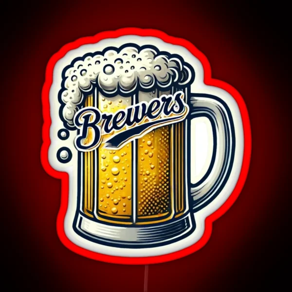 Milwaukee Brewers Mug RGB Neon Sign