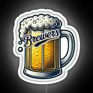 Milwaukee Brewers Mug RGB Neon Sign